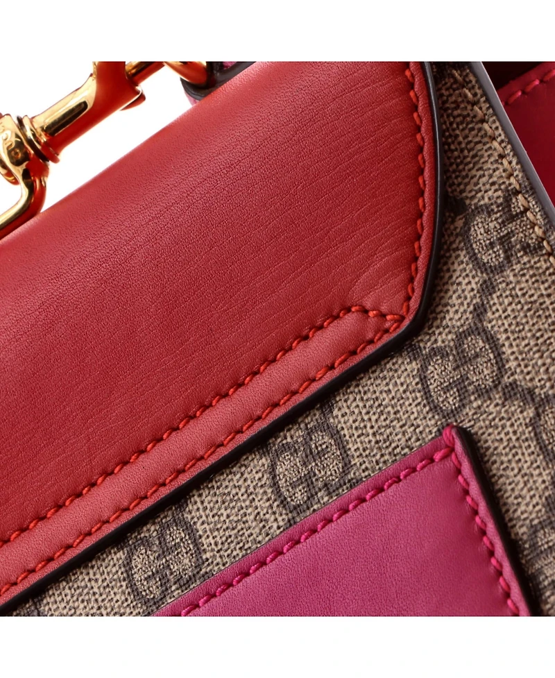 Pre-Owned Gucci Small Padlock Top Handle Bag Gg Coated Canvas and Leather