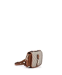 Pre-Owned Gucci Mini Gg Emblem Flap Crossbody Bag Gg Coated Canvas