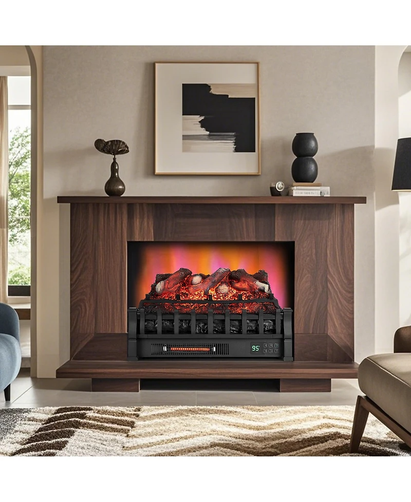 Costway 23" Electric Fireplace Heater Fireplace Logs Inserts Infrared Quartz Heater