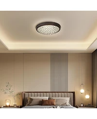 Tribesigns Led Flush Mount Ceiling Light, 13" Ceiling Light Fixture with Modern Crystal, 3000K Warm /21W Crystal Light Fixture