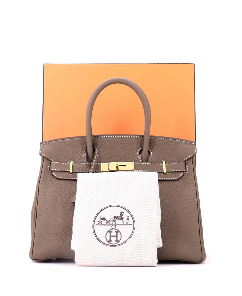 Pre-Owned Hermes Birkin Handbag Togo with Gold Hardware