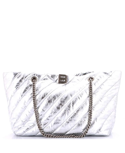 Pre-Owned Balenciaga Medium Crush Carry All Chain Tote Quilted Leather
