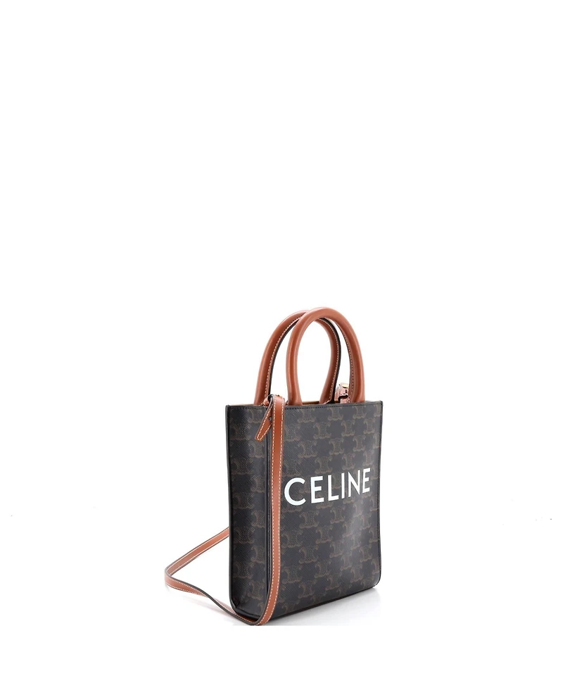 Pre-Owned Celine Mini Vertical Cabas Tote Triomphe Coated Canvas