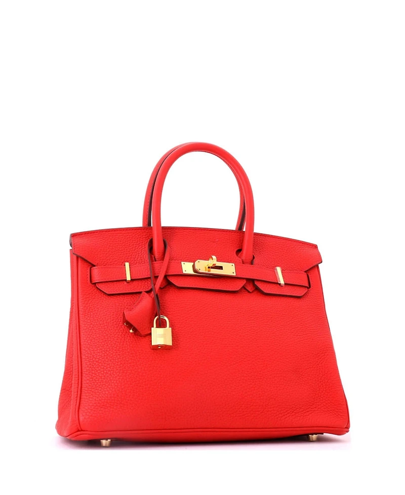Pre-Owned HERMES Birkin Handbag Red Togo with Gold Hardware
