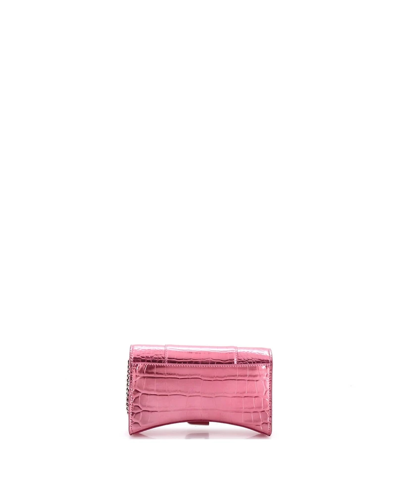 Pre-Owned Balenciaga Hourglass Chain Wallet Embossed Leather
