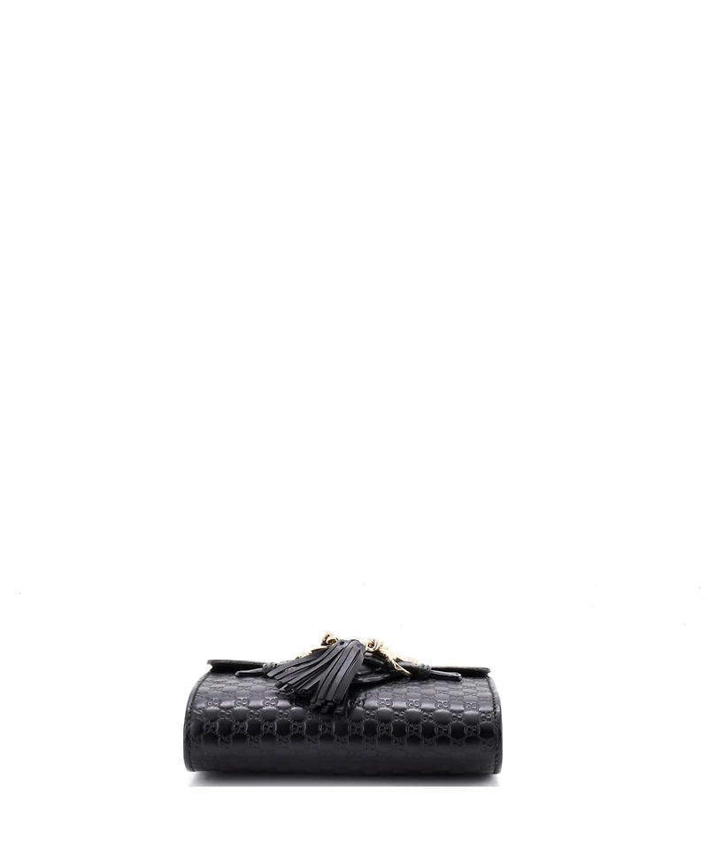 Pre-Owned Gucci Mini Emily Chain Flap Bag Microguccissima Leather