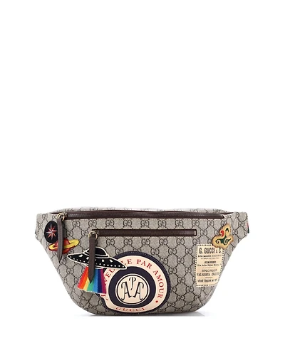 Pre-Owned Gucci Courrier Zip Belt Bag Gg Coated Canvas with Applique