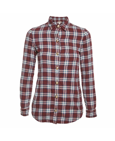 Pre-Owned Burberry Women's Burgundy Cotton Top