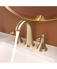 Phying 2 Handle Widespread Bathroom Faucet 3 Hole, with Pop Up Drain and 2 Water Supply Linesm
