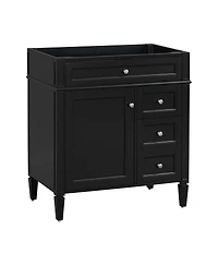 Sillysis 29.3 Inch Modern Solid Wood Mdf, Tip-Out Drawer, Adjustable Shelf, Roman Legs for Small Bathroom