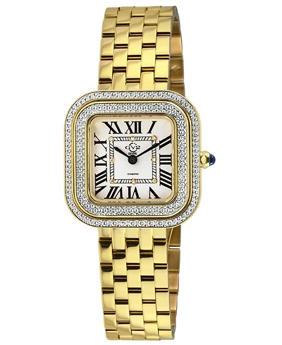 GV2 by Gevril Women's Bellagio Swiss Quartz Diamond Ip Stainless Steel Bracelet Watch