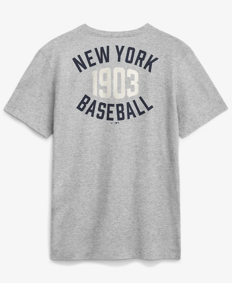 Nike Men's Heather Gray New York Yankees Cooperstown 2-Hit T-Shirt