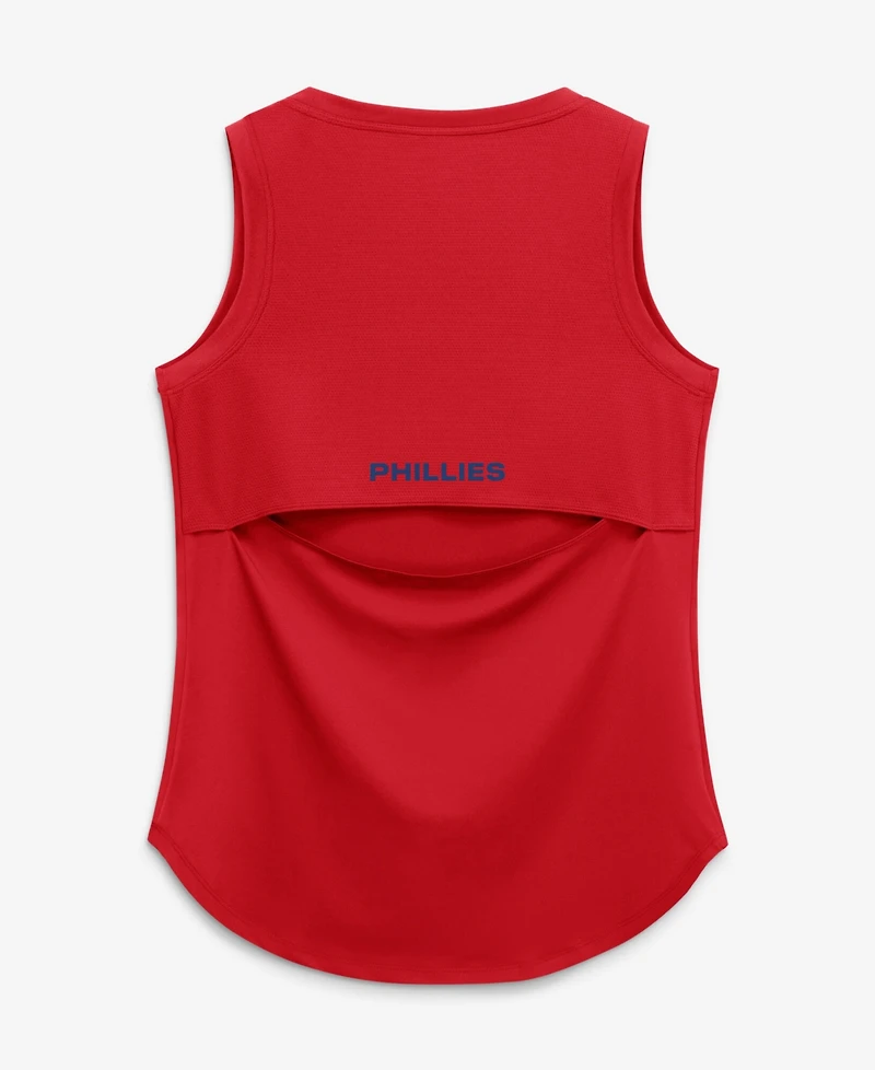Fanatics Women's Red Philadelphia Phillies Draped Mesh Back Performance Tank Top