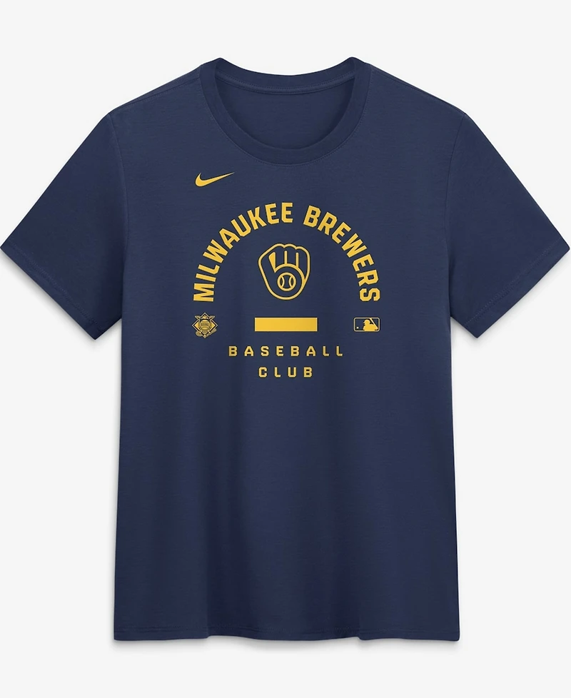 Nike Women's Navy Milwaukee Brewers Authentic Collection Early Work Tri-Blend Dri-fit T-Shirt