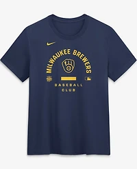 Nike Women's Navy Milwaukee Brewers Authentic Collection Early Work Tri-Blend Dri-fit T-Shirt