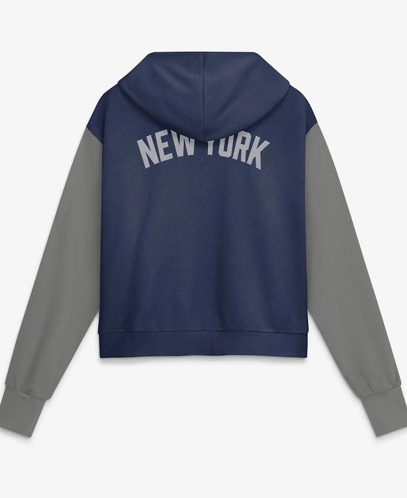Nike Women's Navy/Gray New York Yankees Cooperstown Collection Cropped Full-Zip Hoodie