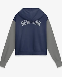 Nike Women's Navy/Gray New York Yankees Cooperstown Collection Cropped Full-Zip Hoodie