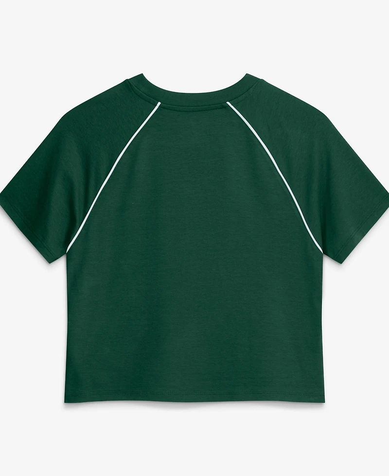 Fanatics Women's Green Bay Packers Offensive Scheme Raglan Tri-Blend Cropped Top