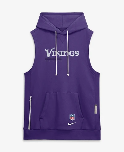 Nike Men's Purple Minnesota Vikings Sideline Standard Issue Dri-fit Sleeveless Hoodie