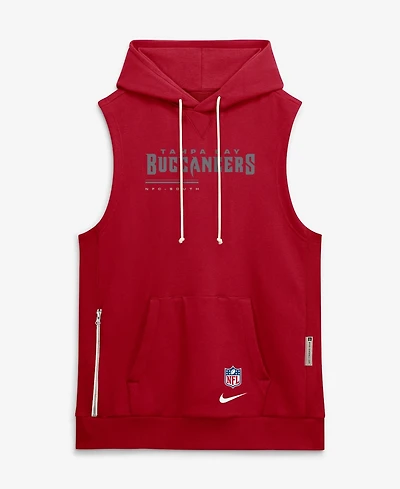 Nike Men's Red Tampa Bay Buccaneers Sideline Standard Issue Dri-fit Sleeveless Hoodie