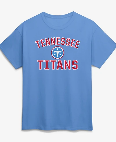 Logo Athletic Male Adult Light Blue Tennessee Titans Mens Cotton Victory Arch Ss