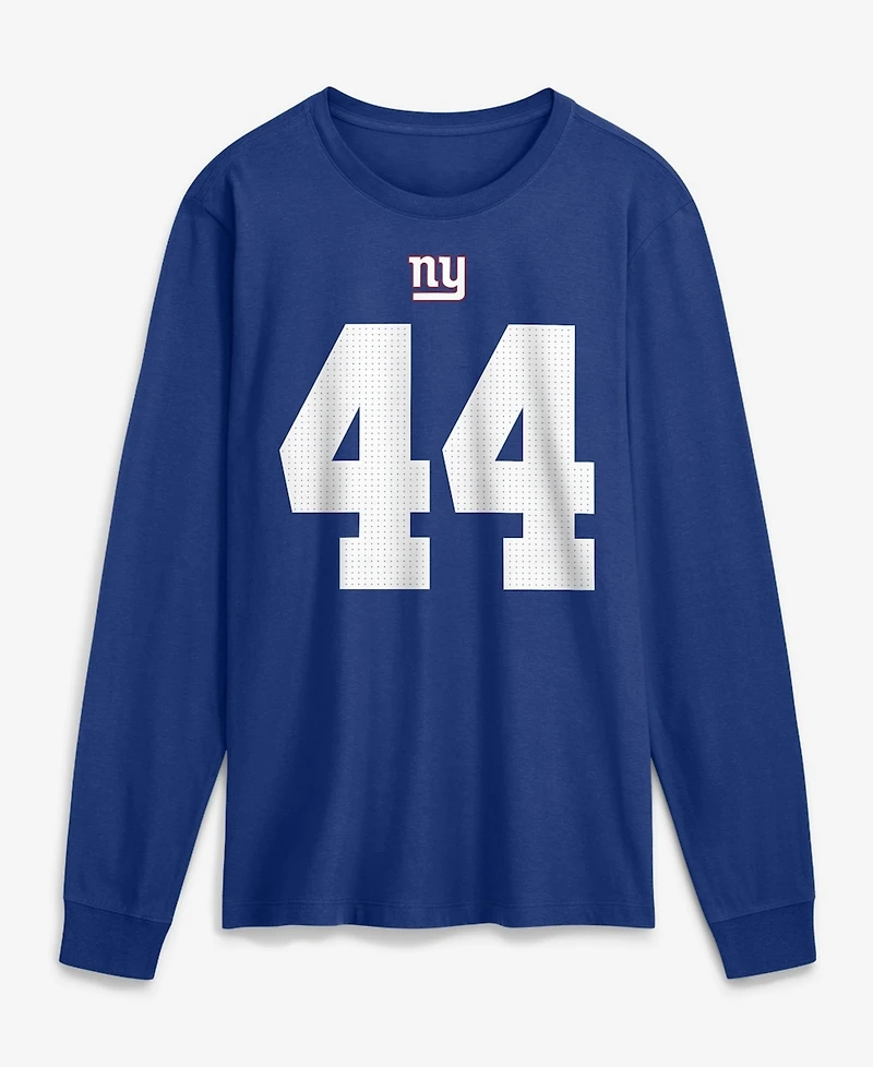 Nike Men's Cam Skattebo Royal New York Giants Name Number Long Sleeve T-Shirt
