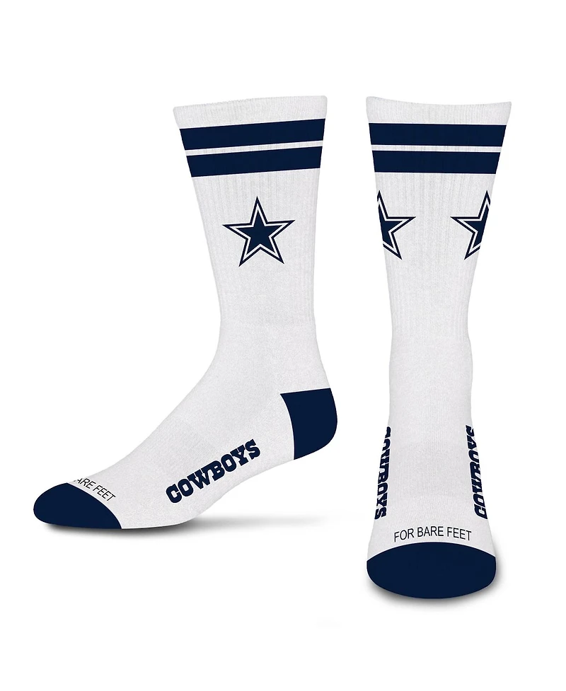 For Bare Feet Men's and Women's Dallas Cowboys Stripe Crew Socks