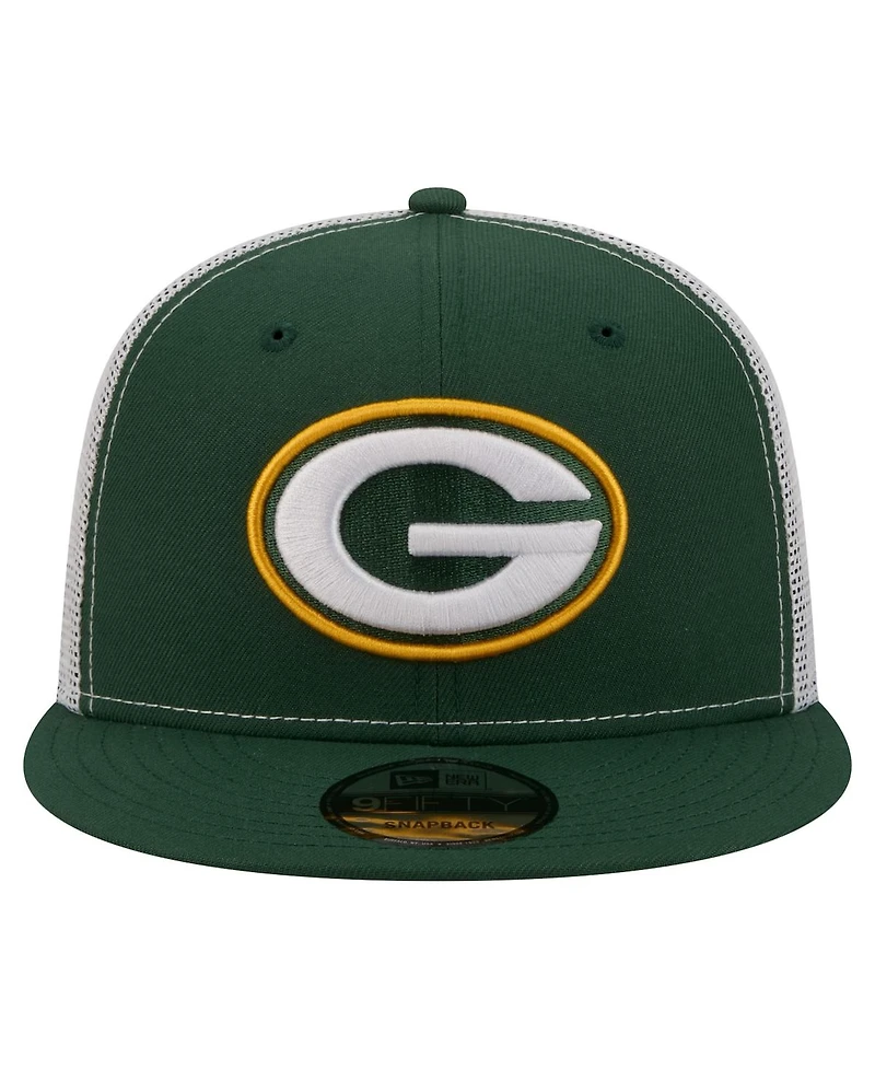 New Era Men's Green Green Bay Packers Core Team 9FIFTY Trucker Snapback Hat