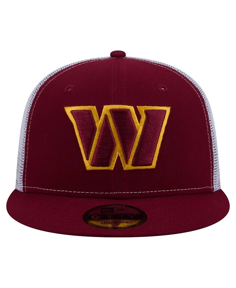 New Era Men's Burgundy Washington Commanders Core Team 9FIFTY Trucker Snapback Hat