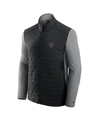 Fanatics Men's and Women's Black/Heather Gray Las Vegas Raiders Front Office Tonal Full-Zip Jacket