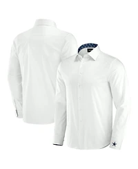 J. Palmer Men's White Dallas Cowboys Man-In-Motion Long Sleeve Button-Up Dress Shirt