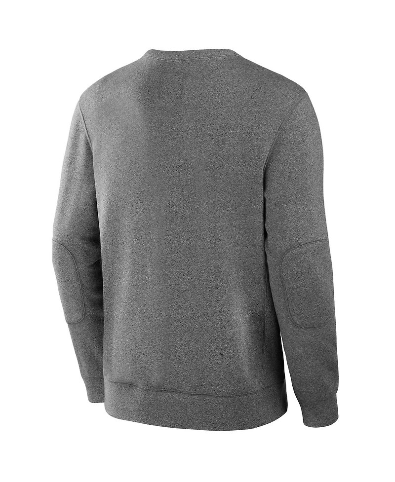 Fanatics Men's Heather Gray Miami Dolphins Loop Terry Pullover Sweatshirt