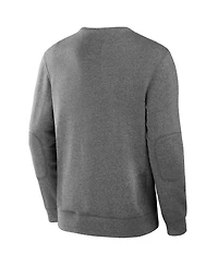 Fanatics Men's Heather Gray Miami Dolphins Loop Terry Pullover Sweatshirt
