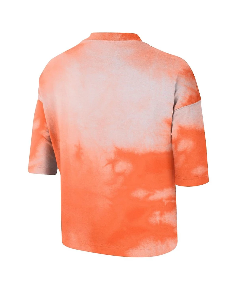 Nike Women's Orange Wnba Team 13 Shadow-Dye Boxy Cropped T-Shirt