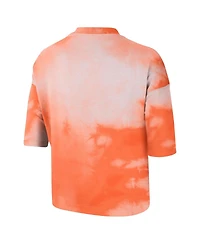 Nike Women's Orange Wnba Team 13 Shadow-Dye Boxy Cropped T-Shirt