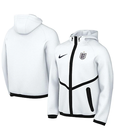 Nike Men's White England National Team 2026 Anthem Mesh Dri-fit Full-Zip Hooded Jacket