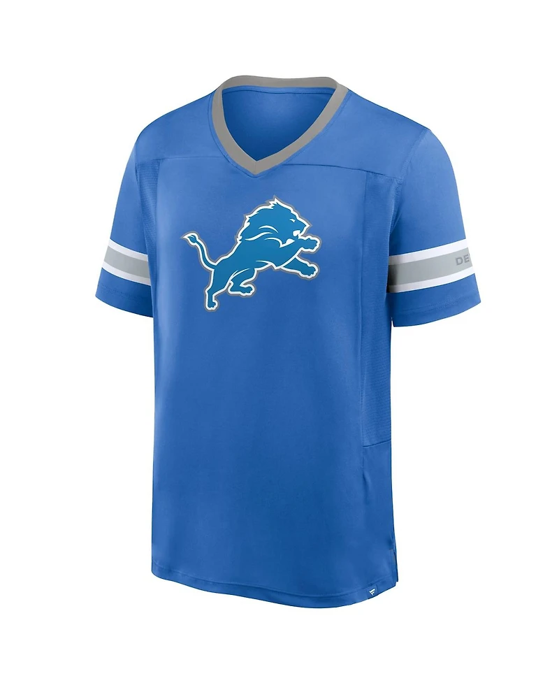 Fanatics Men's Blue Detroit Lions Hometown Premium Hashmark V-Neck T-Shirt