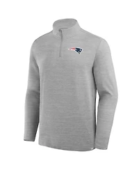 Fanatics Men's Heather Gray New England Patriots Clutch Quarter-Zip Pullover