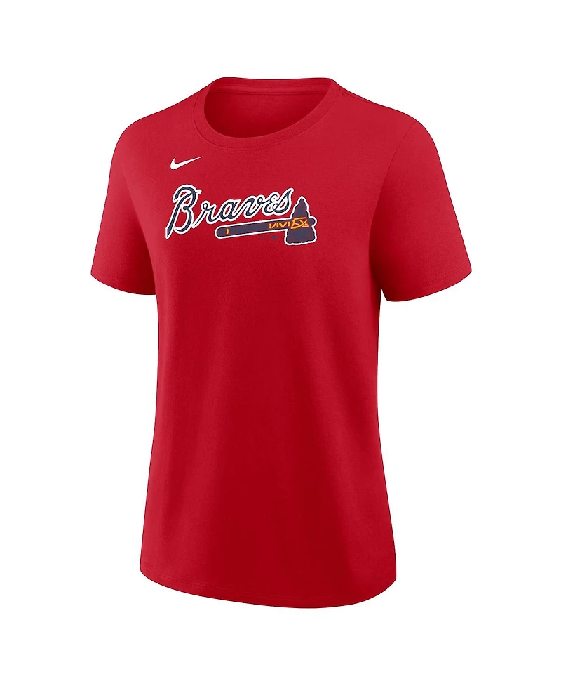 Nike Women's Ronald Acuna Jr. Red Atlanta Braves Name Number T-Shirt