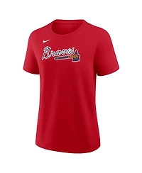 Nike Women's Ronald Acuna Jr. Red Atlanta Braves Name Number T-Shirt