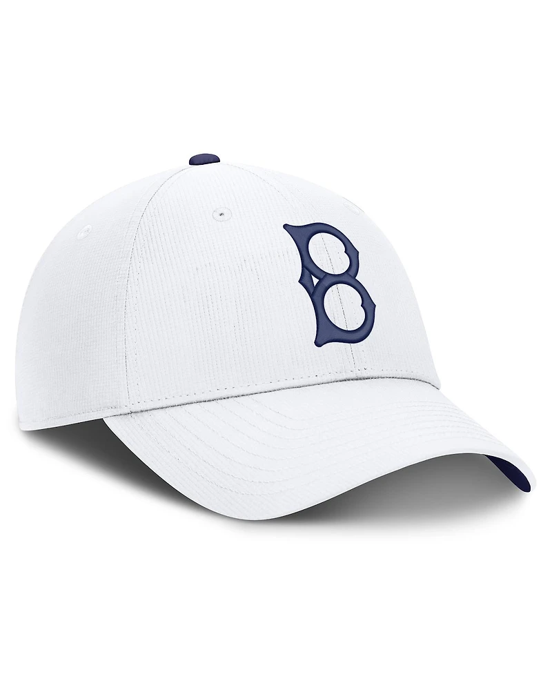 Nike Men's White Brooklyn Dodgers Cooperstown Collection Club Dri-fit Adjustable Hat