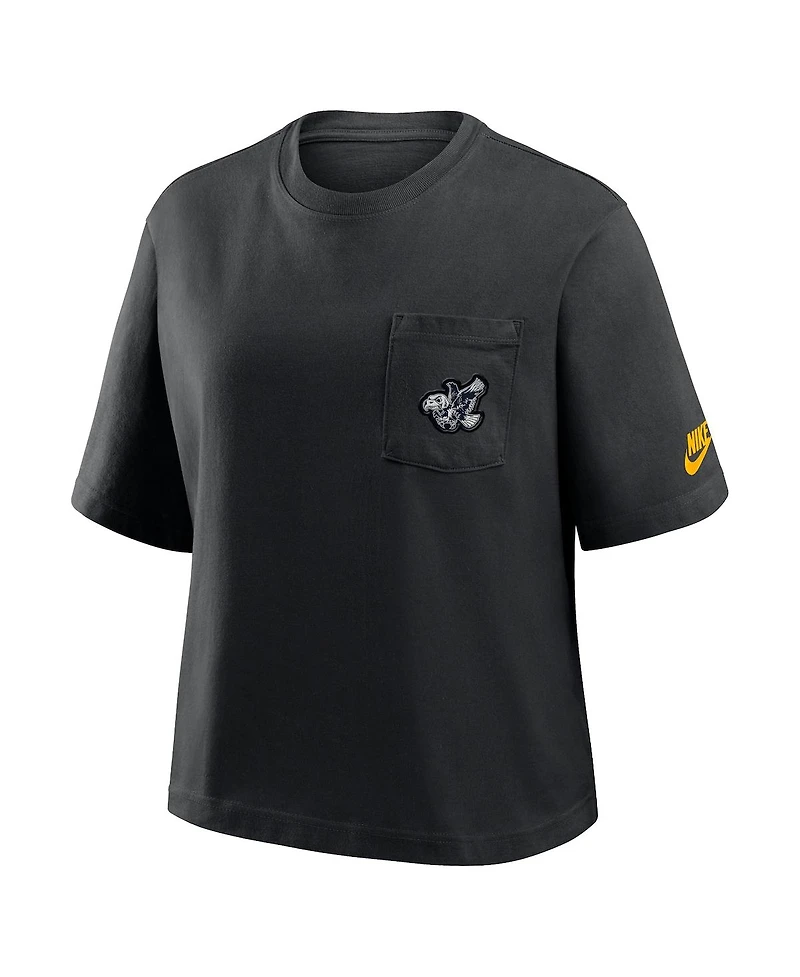 Nike Women's Black Iowa Hawkeyes Legacy Pocket Boxy T-Shirt
