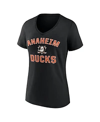Logo Athletic Women's Black Anaheim Ducks Arch Victory V-Neck T-Shirt