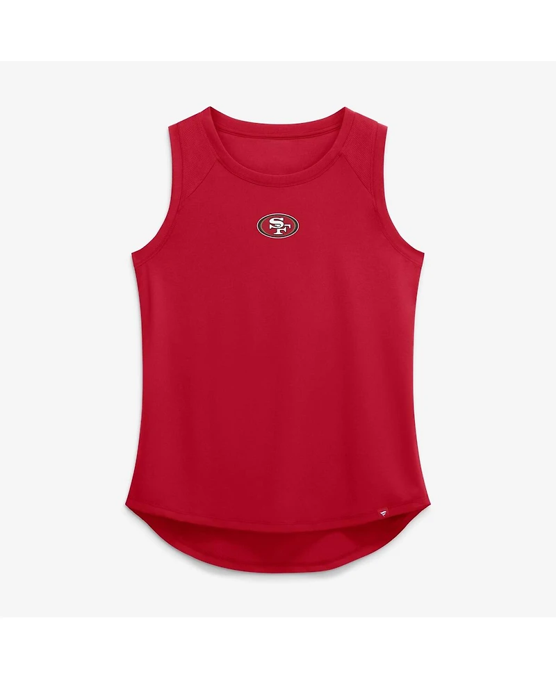 Fanatics Women's Scarlet San Francisco 49ers Draped Mesh Back Performance Tank Top