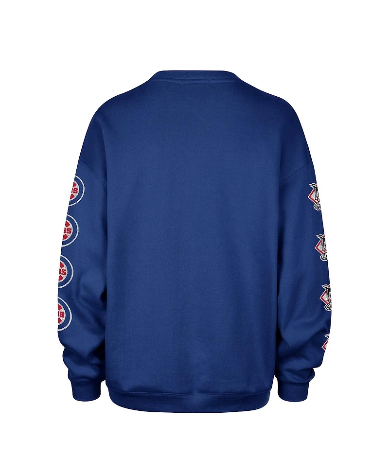 '47 Brand Women's Royal Chicago Cubs Trendy Team Go Big Oversized Sweatshirt