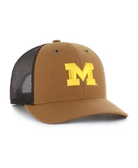 '47 Brand X Carhartt Men's and Women's Brown Michigan Wolverines Trucker Adjustable Hat