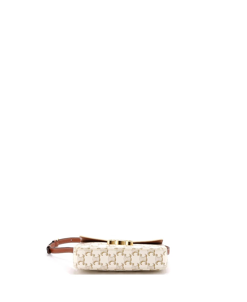 Pre-Owned Celine Triomphe East-West Shoulder Bag Triomphe Coated Canvas