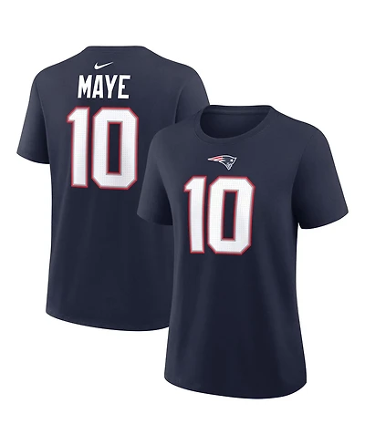 Nike Women's Drake Maye Navy New England Patriots Player Name Number T-Shirt