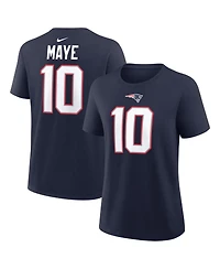 Nike Women's Drake Maye Navy New England Patriots Player Name Number T-Shirt