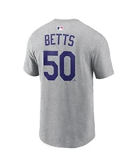 Nike Men's Mookie Betts Heather Gray Los Angeles Dodgers Name Number T-Shirt